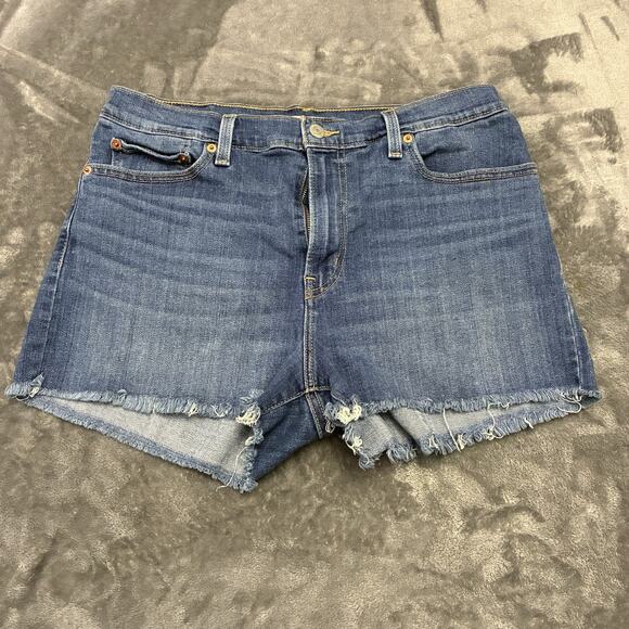 Levi's 501® Women's High-Rise Jean Shorts Sz.29 Blue Cut Off Button Fly - Picture 1 of 8